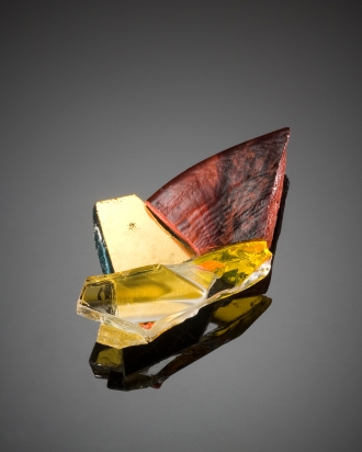 Brooch: crystal and venetian gold on steel base (8 cm)