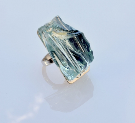 Anello (2x3,5x2 cm) cristallo e argento